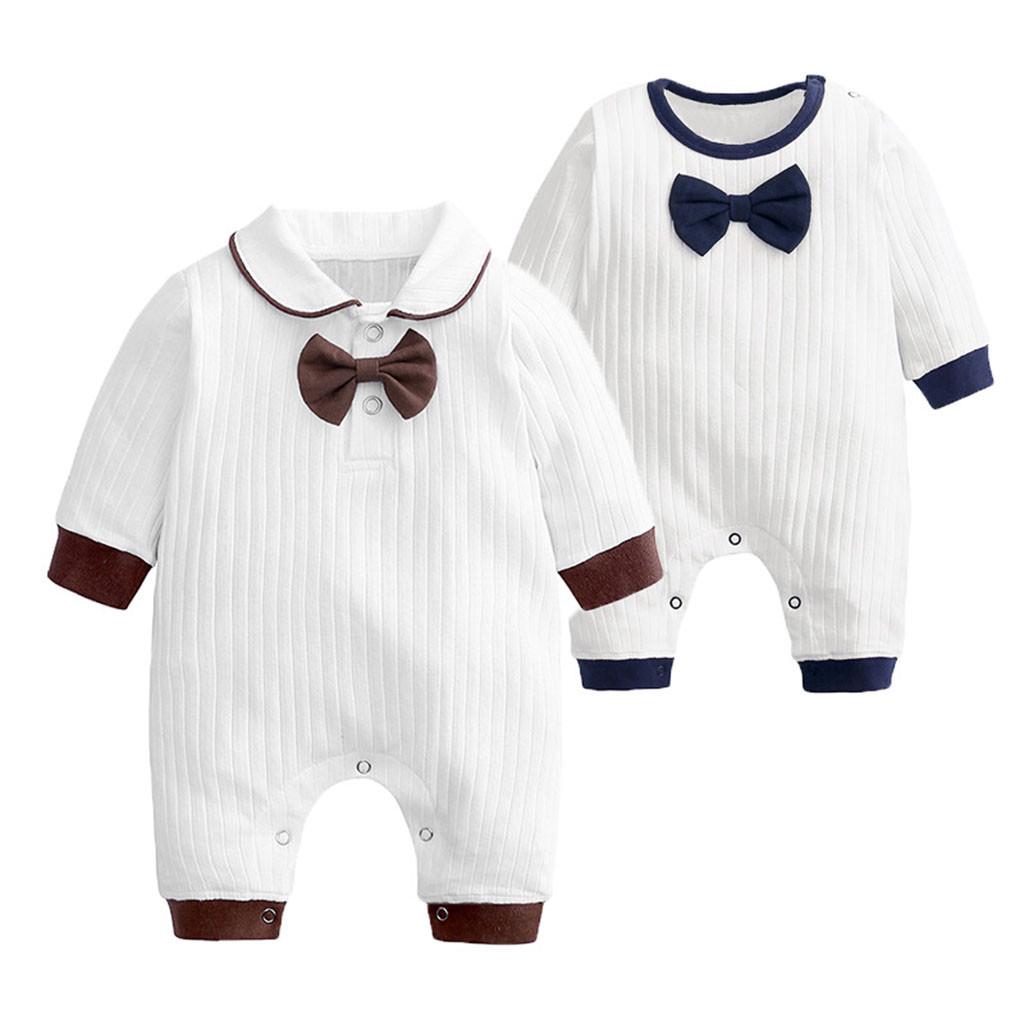 Buy Newborn Infant Baby Boy Gentleman Suit Bow Tie Romper Jumpsuit