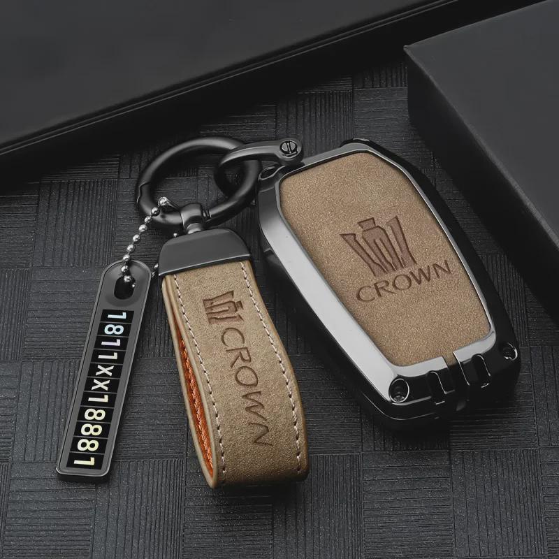 Premium Metal Key Cover for Toyota Crown - High-end Car Accessory Key Shell & Buckle