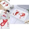 Halloween Blood Footprint Pattern Bath Rug With Tearresistant Material For Bathroom And Balcony
