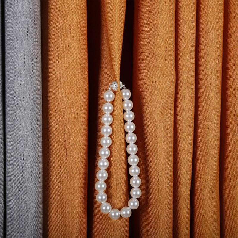 Confezione da 2 Fermacravatta per Tende con Perle, Moderni Fermacravatte Decorativi per Tende con Cordino
