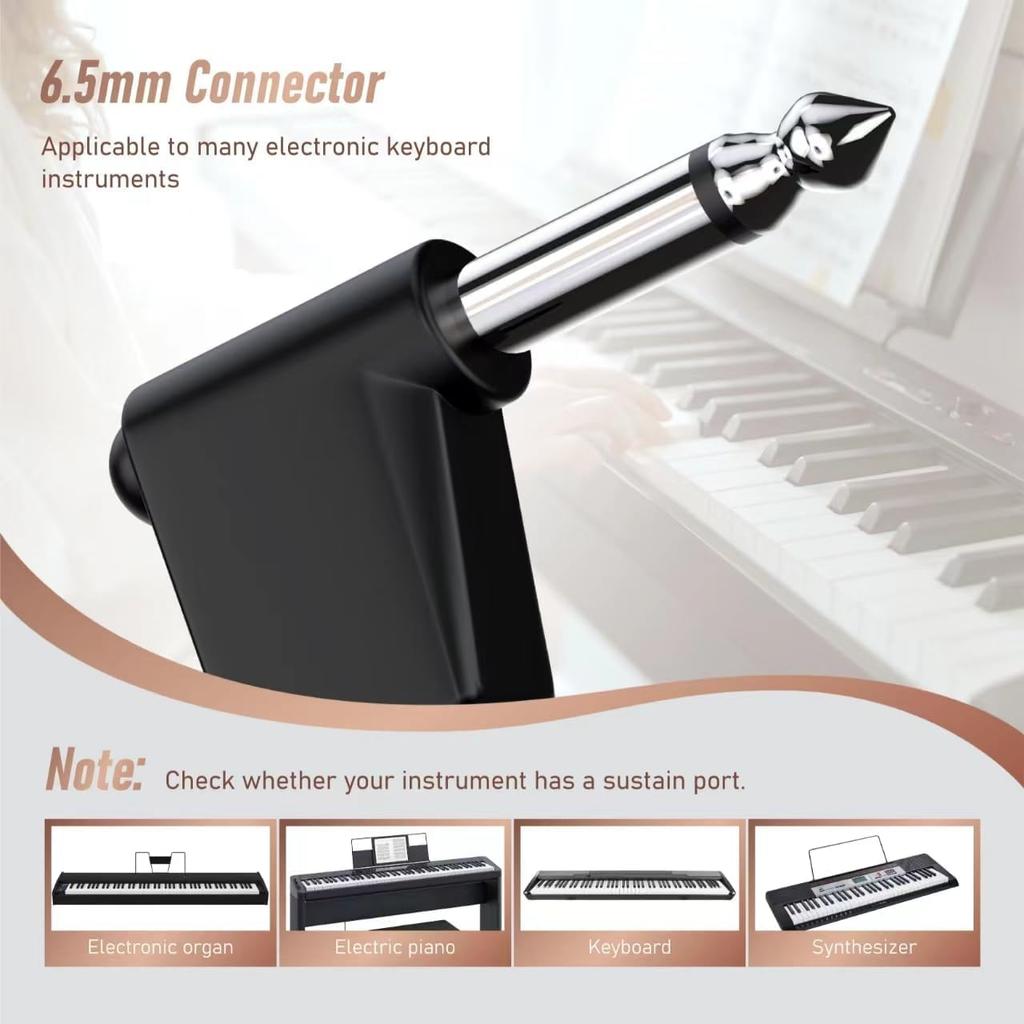 FLANGER Sustain Pedal Ideal for Keyboards and Digital Sustain Pedal with Polarity Switching FTB-004, Pianos, Pedal/Damper