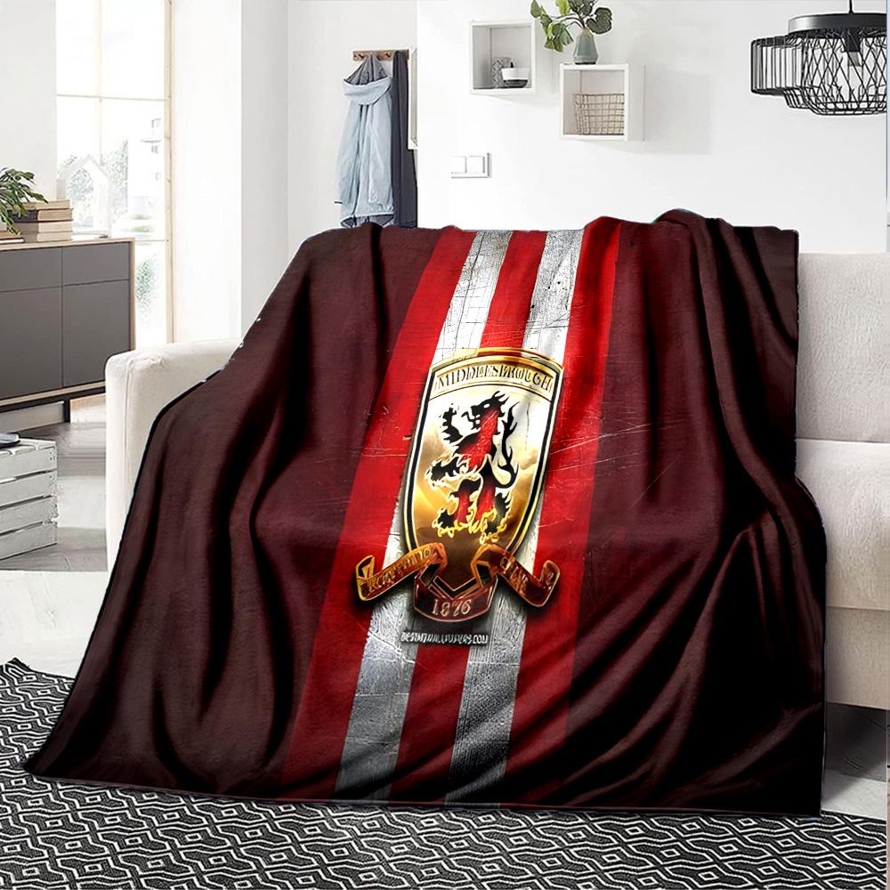 Red Lion Football Club Flannel Blanket, Soft Polyester, Modern Design, All-Season for Camping, Travel, Gifts for Holidays or Birthdays