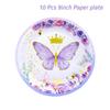 Butterfly Disposable Tableware Plate Cup Napkin Sets Baby Shower One Year Old 1st 2nd Birthday Girl Party Decoration Butterfly