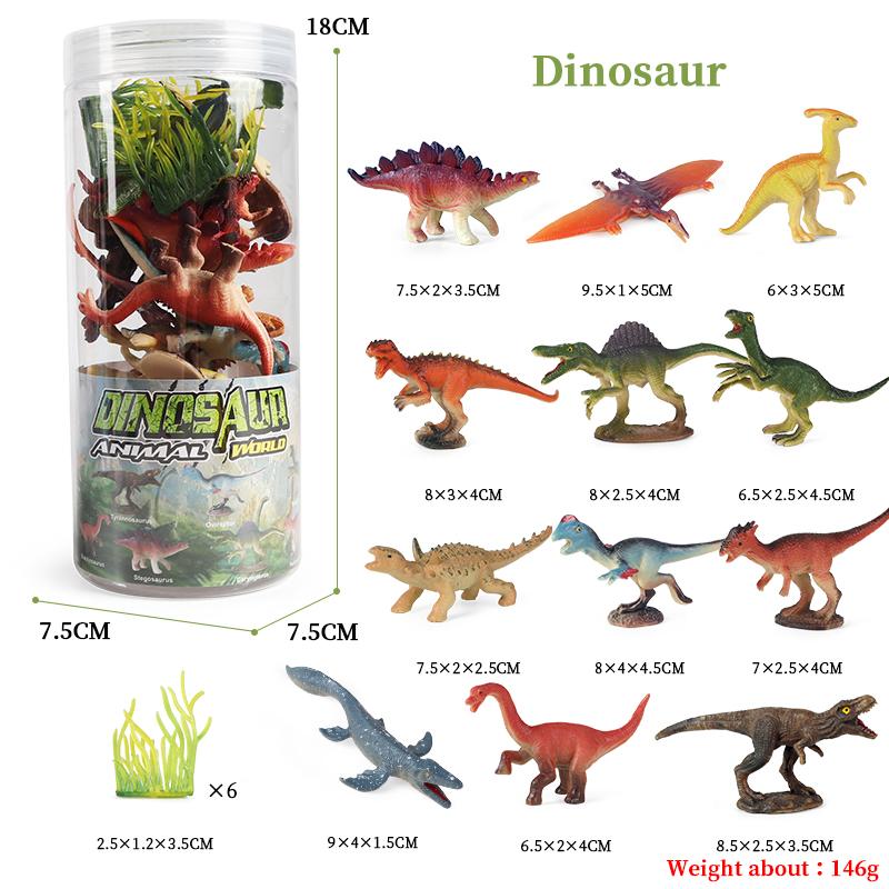 Oenux Miniature Animals Set Wild Sealife Farm Dinosaur Brinquedo Figurine Model Action Figures Zoo Cute Education Kids Toy Gift