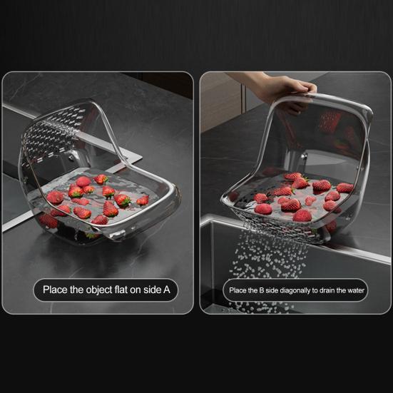 Drain Basket Portable Fruit Colander Large Capacity Food Grade BPA Free Sink Drain Basket Strainer Vegetable Washing Bowl