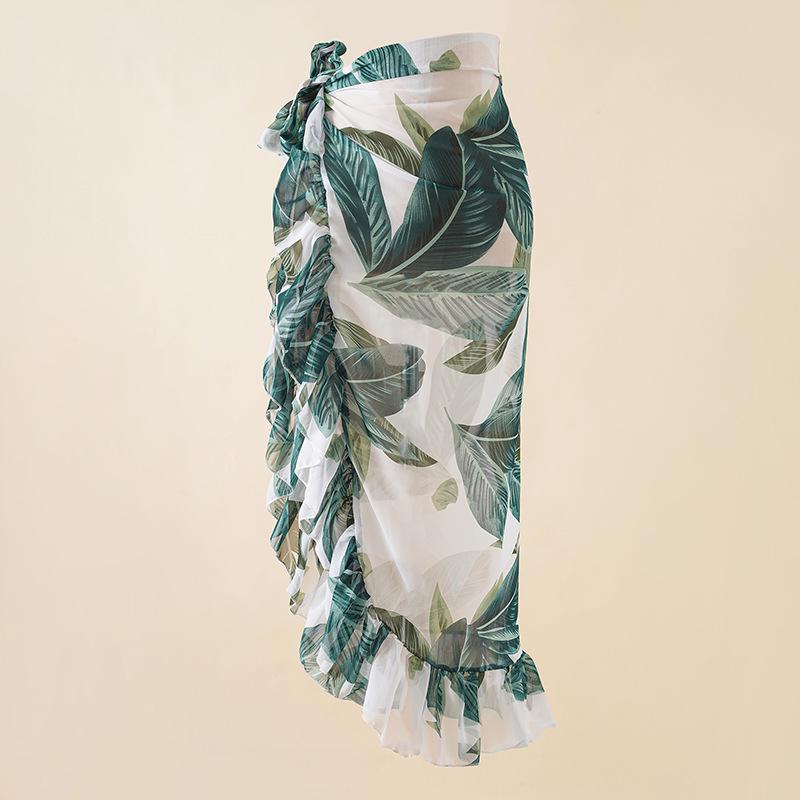 Chiffon Tie-Dye Beach Wrap: Euro-American Style Swimsuit Skirt & Blouse Set