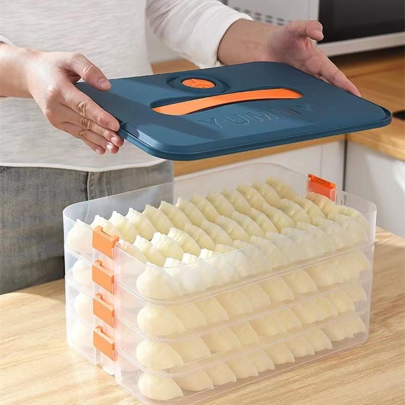 Dumpling Storage Box: Food-Grade Kitchen Freezer Organizer for Fresh-Keeping and Quick-Freezing