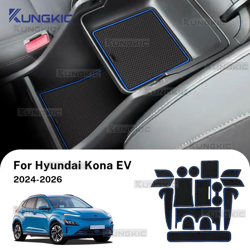 Hyundai Kona SX2 EV 2024-2026 Anti-Slip Door Groove Mat Set Interior Mouldings