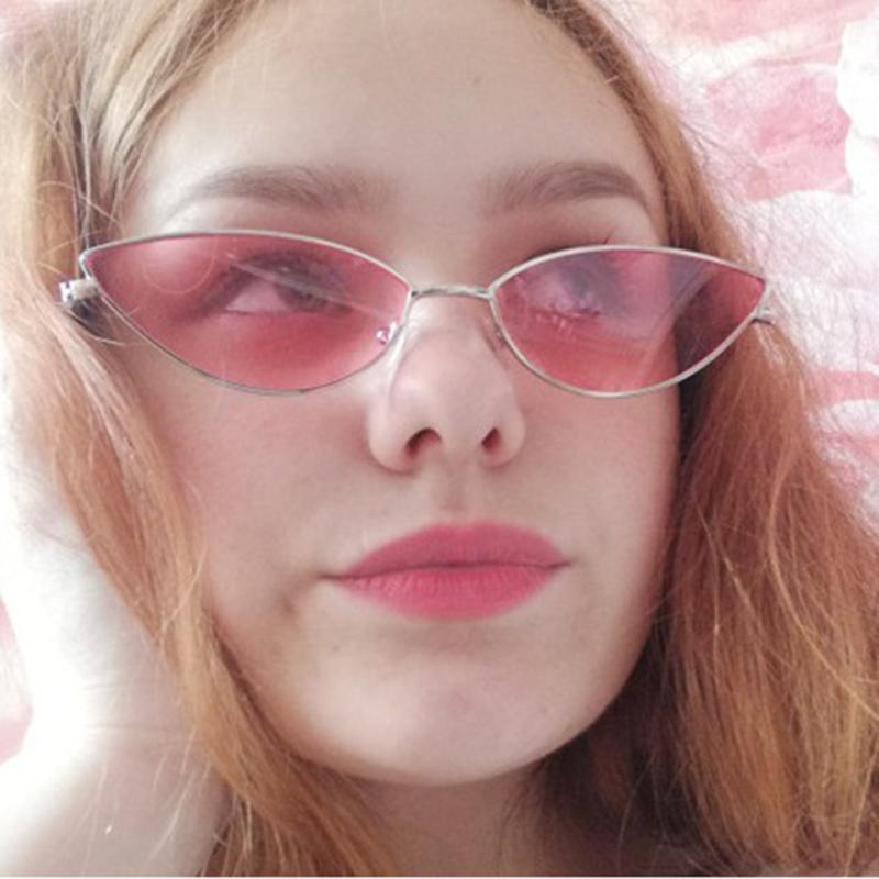 Metal Small Frame Vintage Cat Eye Sunglasses Women For Men Popular Luxury Brand Designer Sun Glasses Punk Hip Hop Eyewear Uv400