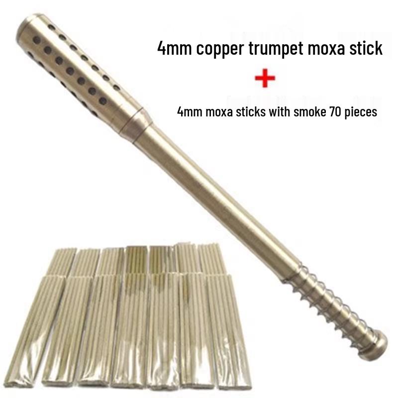4mm Copper Mesh Moxibustion Stick with Massage Roller for Home Use