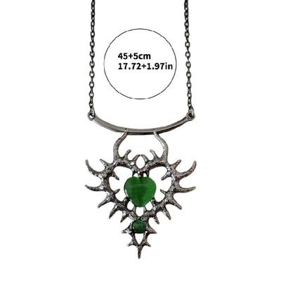 Trendsetting Rhinestones Encrusted Heart Necklace Fashion Accessory for Dates and Everyday Daily Use Casual Wear