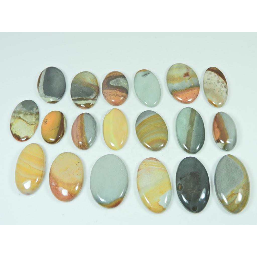 382Cts. Natural Imperial Jasper Oval Shape Cabochon Loose Gemstone 19Pcs Lot C-2952