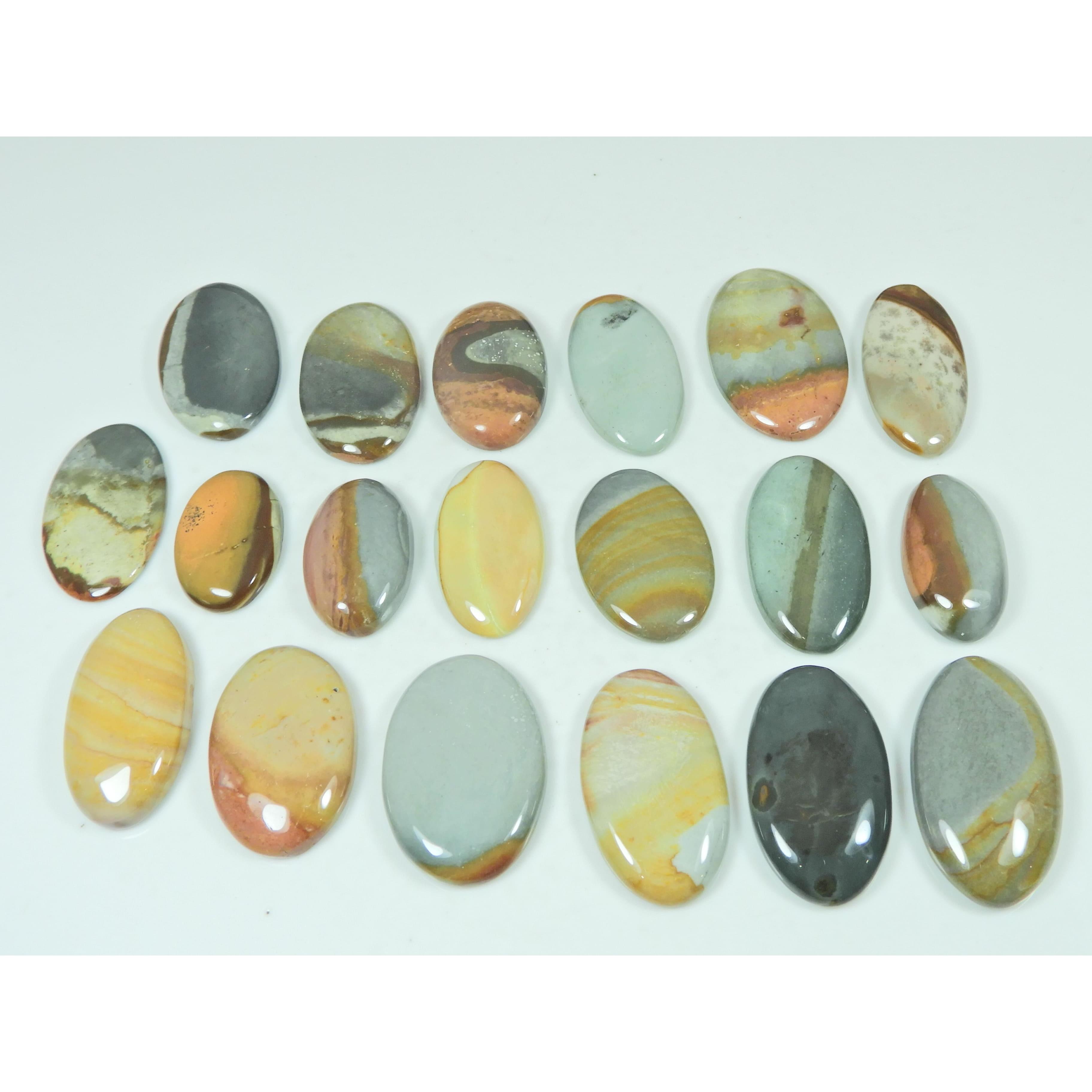 382Cts. Natural Imperial Jasper Oval Shape Cabochon Loose Gemstone 19Pcs Lot C-2952