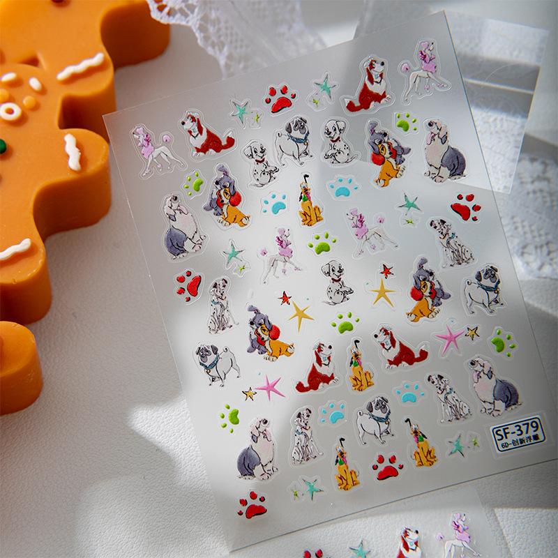 Winnie Puuh 6D Geprägte Nageltattoos - Edition Junge mit drei Augen, Inspiriert von Disneyland, Niedliches Design aus Hongkong.