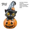 Decorative Desktop Sculptures Halloween Black Cat & Pumpkin Resin Ornaments, Cute Figurines, Artistic Craft Collectibles Cartoon And Statue