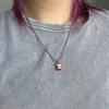 Creative Cute Apple Kernel Fruit Pendant Sliver Color Oval-shaped Rice Bead Necklace for Women Men Personality Retro Jewelry