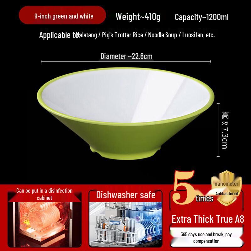 Commercial Cream Style Melamine Noodle Bowl