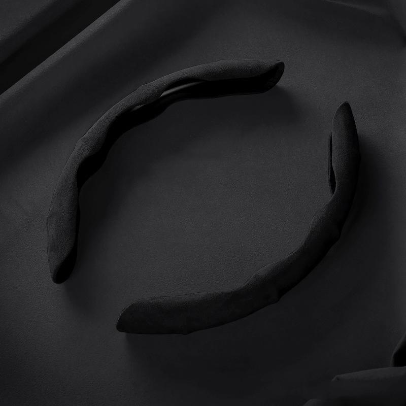 Suede Leather Steering Wheel Cover 38cm Car Steer Wheel Protector Textured Anti Slip Sweatproof Universal Decoration Accessories