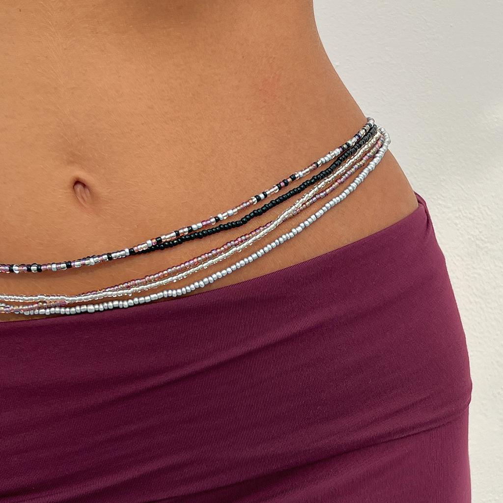 Sexy Bikini Beads Beaded Waist Chain Bohemian Elastic Body Chain