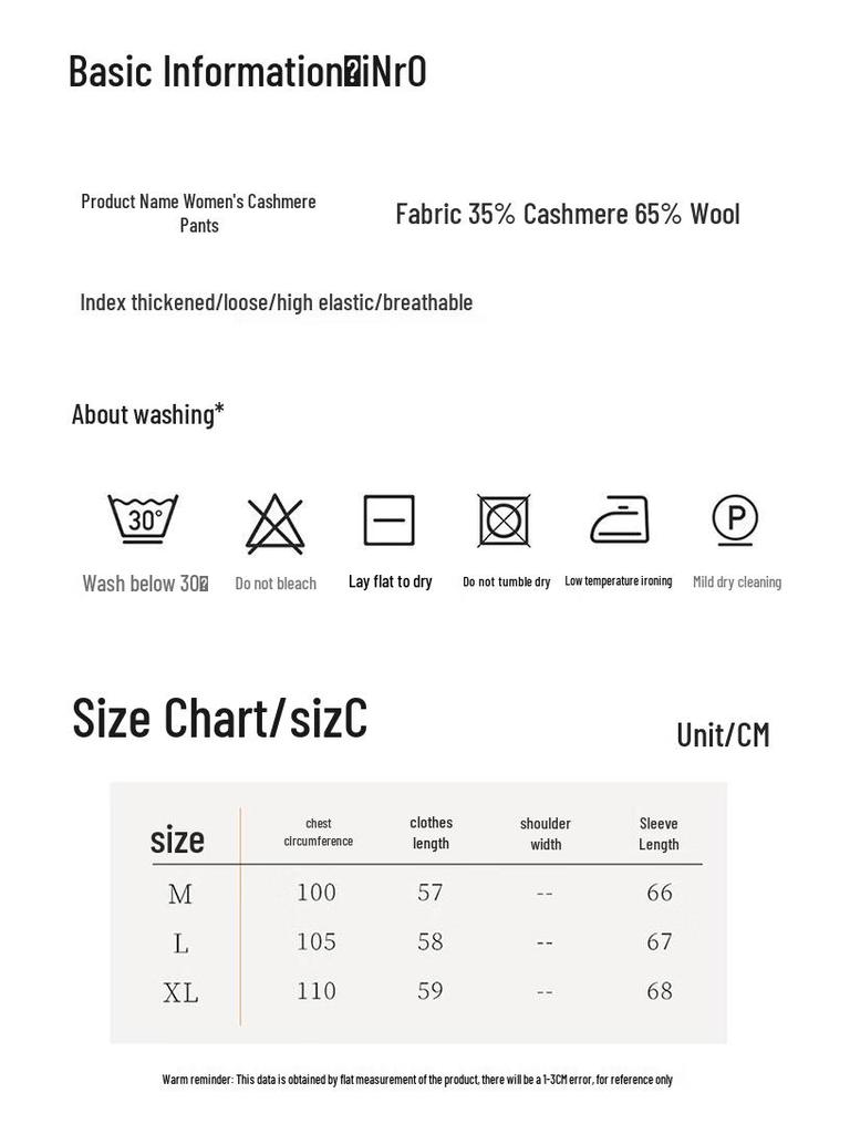 Fanzhen Women's Round Neck Cashmere Blend Sweater