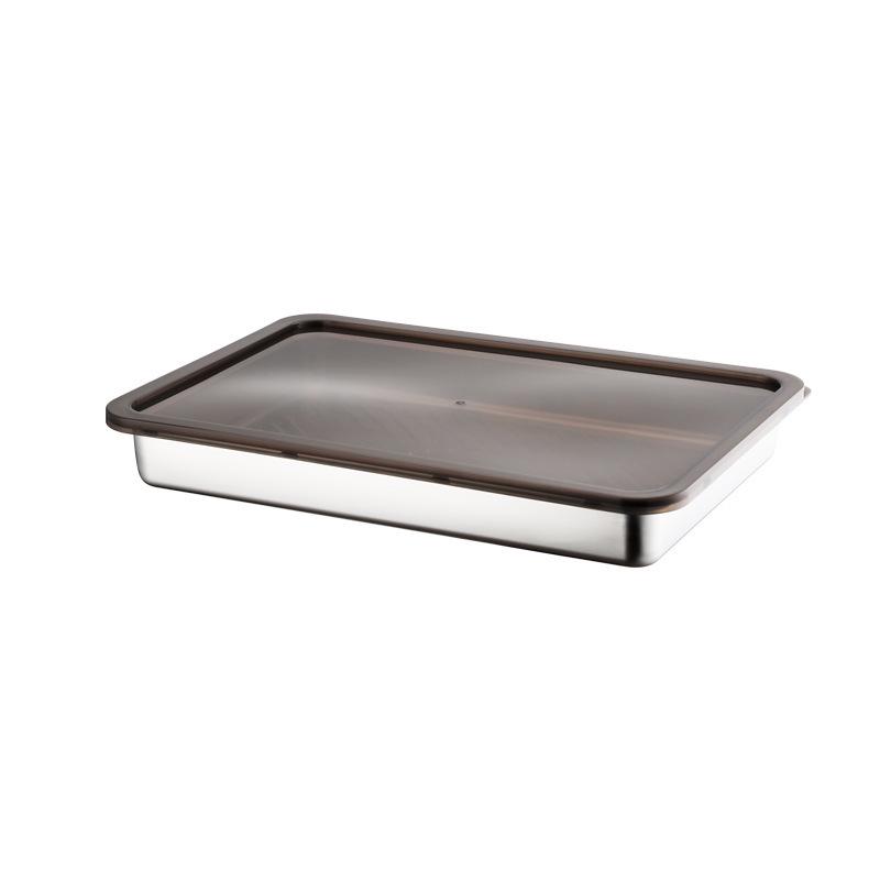 Stainless Steel Dumpling Storage Box with Lid - Square, Freezer-Safe for Wontons & Dumplings
