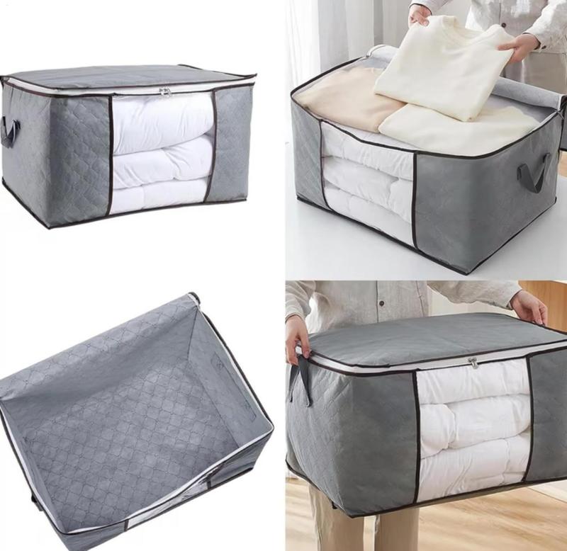 Comforter Blanket Storage Bags With Clear Window Sturdy Handles Storage Bag For Blankets, Quilts, Bedding, Pillows 60x40x35cm