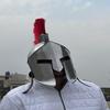 Silver Spartan Helmet with Red Plume Medieval Corinthian Knight Armor Cosplay Gift