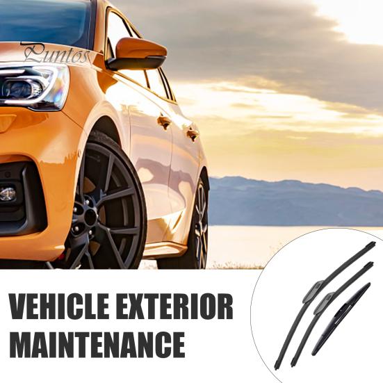 All Weather Performance Wipers 3Pcs/Set Beam Wiper Blades for Chery Tiggo 8 Plus Pro Natural Rubber MAX 2020-2024, 23"+18"+9" Front Rear Blades,