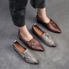 Johnature Scarpe col tacco a spillo con punta a punta, stile retrò, in vera pelle, versatili, da donna, slip-on