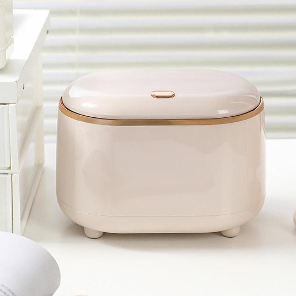Tabletop Trash Can Compact Press Type Practical Storage Bin Small Storage Basket Coffee Table Bin for Bedroom Home Countertop