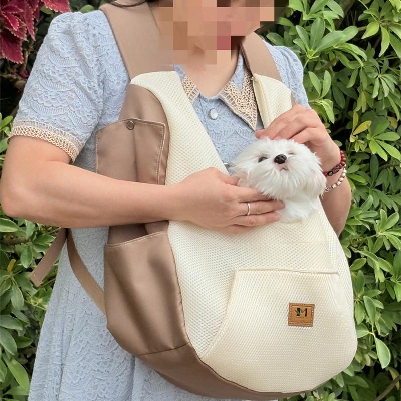 Adjustable Dog Pet Cat Chest Carrier Backpack, Dog Front Carrier Backpack, Mesh windproof Dog Carrier for Hiking Camping Travel
