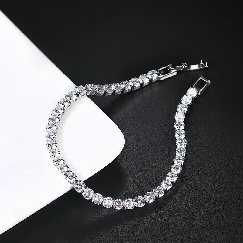 Diamond Elastic Bracelet Hip Hop Bracelet Single Row Diamond Bracelet with Simple and Versatile Style Diamond Bracelet Jewelry Zircon Bracelet