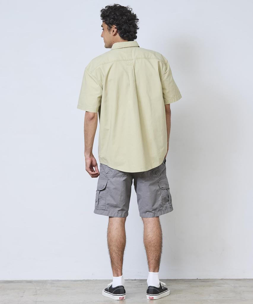 LL Bean Men's Sunwash Canvas Shirt, Short Sleeve, Japan Fit, Size L, Juniper Green, 1000031937