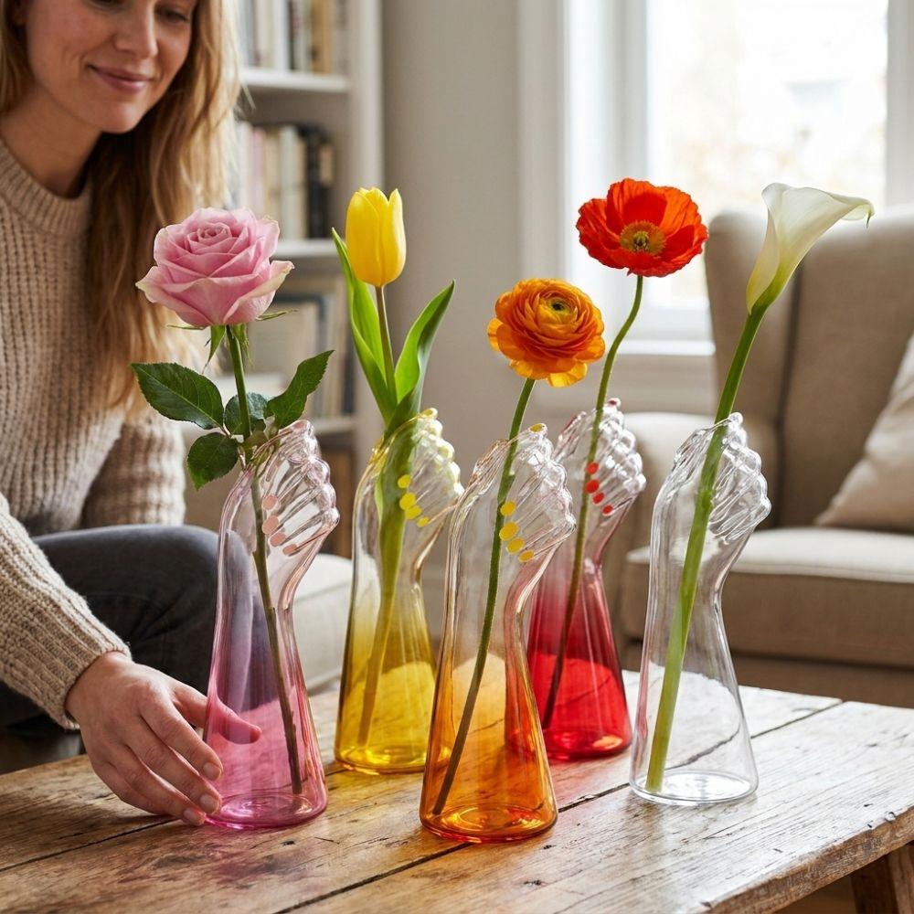 Handmade Hydroponic Glass Vase Transparent Flower Arrangement Vase Flower Holder Living Room