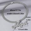 European & American Full Diamond "ANGEL" Cursive Pendant Necklace - Hip Hop Style