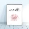 Namaste Lotus Print Zen Yoga Wall Art Canvas Painting Picture Inhale Exhale Modern Minimalist Poster Wall Decoration Home Room