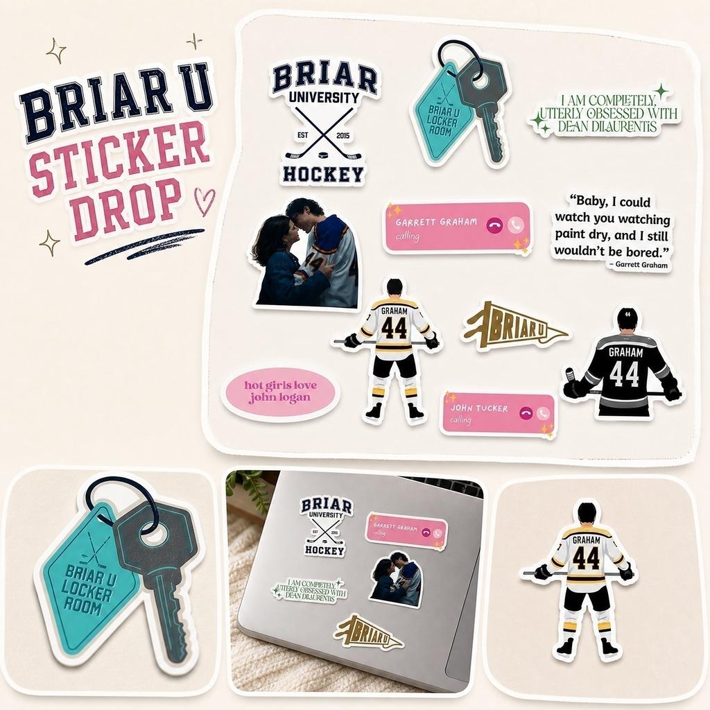 11pcs Sticker Set Featuring Hockey-Themed Designs Including Players Numbers Logos Quotes and Key Tag Graphics for Decoration and Collection