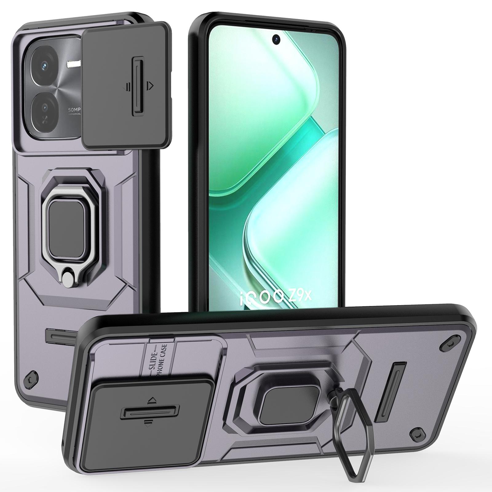 For vivo iQOO Z9x 5G Phone Cases Wholesale PC+TPU Kickstand Cover with Lens Lid E