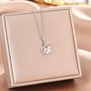 Women's Silver Titanium Steel Necklace with Micro-Inlaid Zircon - Elegant, Durable Clavicle Chain Jewelry