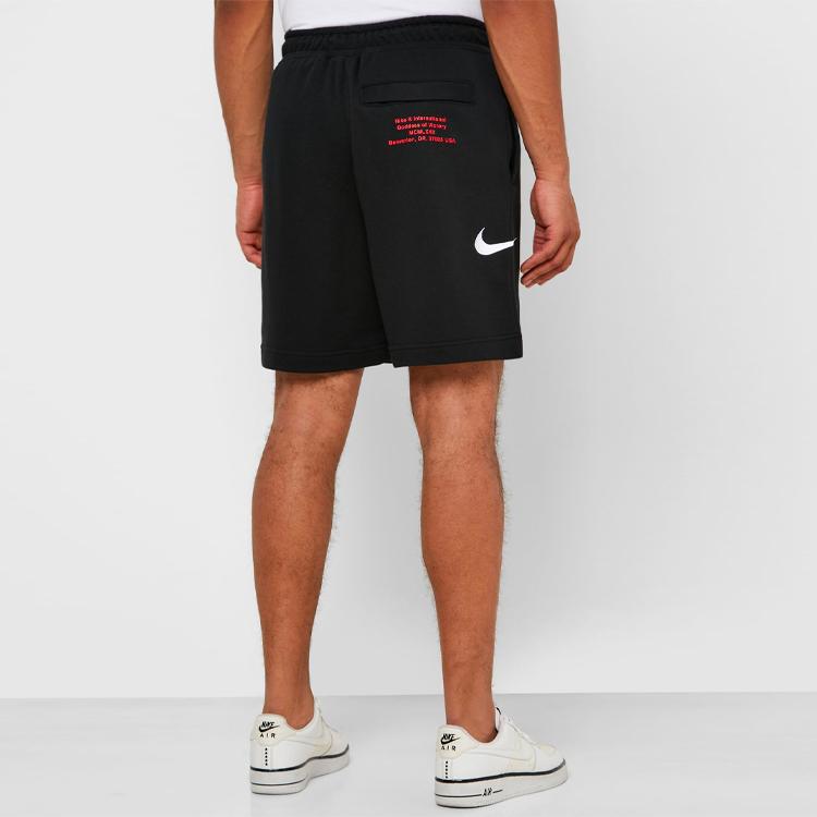 Nike NSW Swoosh Loose Mid-Waist Elastic Sports Casual Shorts Men Bottoms Black CJ4882-010