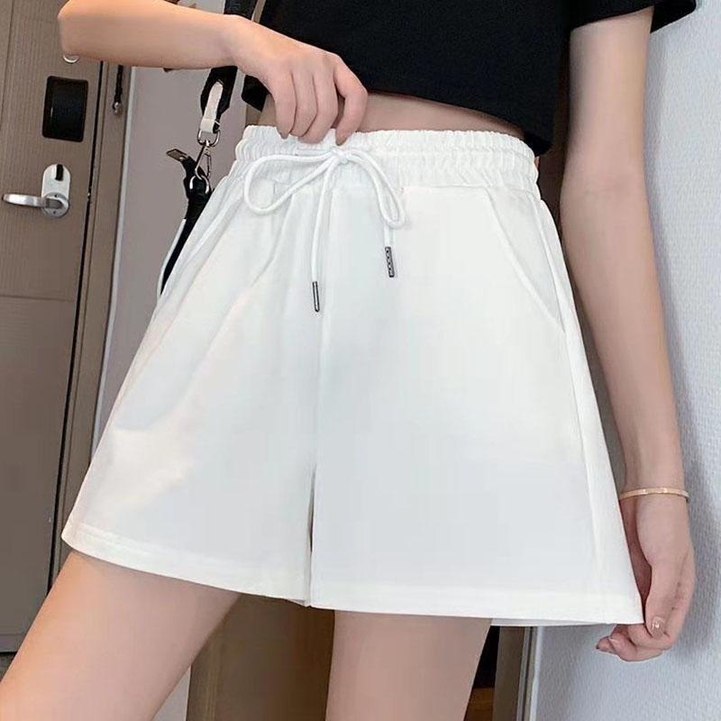 Loose Casual Pants Drawstring Sports Shorts Women Summer Thin High Waist Show Thin Outside Running Three-quarter Trousers