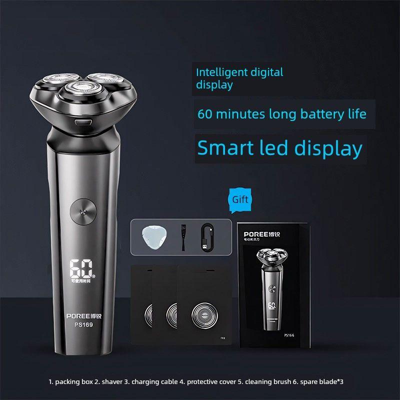

Feike Electric Shaver for Men, Fully Washable Portable Beard Trimmer, Gift for Boyfriend 3524 Ps169 [Standard Configuration + 3 Blades]-Borui