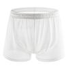 Soutong See Through Men Underpants Solid Color Mesh Yarn Mid Waist Transparent Thin Boxer Underwear for Daily Wear