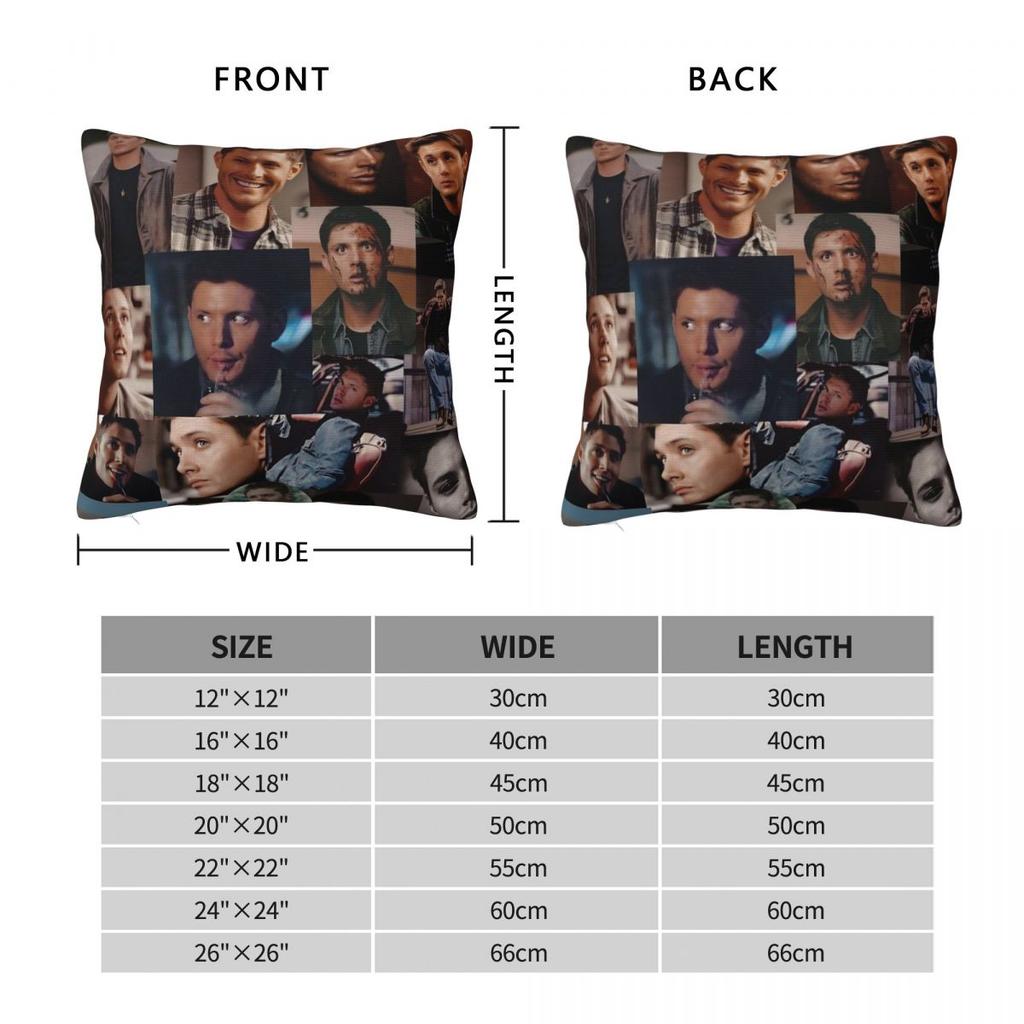 Pillow Cover Dean Winchester Supernatural Television Graphic Cushion Cover Pillow Case For Sofa Car Home Decor Pillowcases