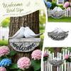 Resin Garden Bird Figurine Welcome Sign Decorative Bird Ornament for Indoor Outdoor Home Yard Patio Porch Decoration