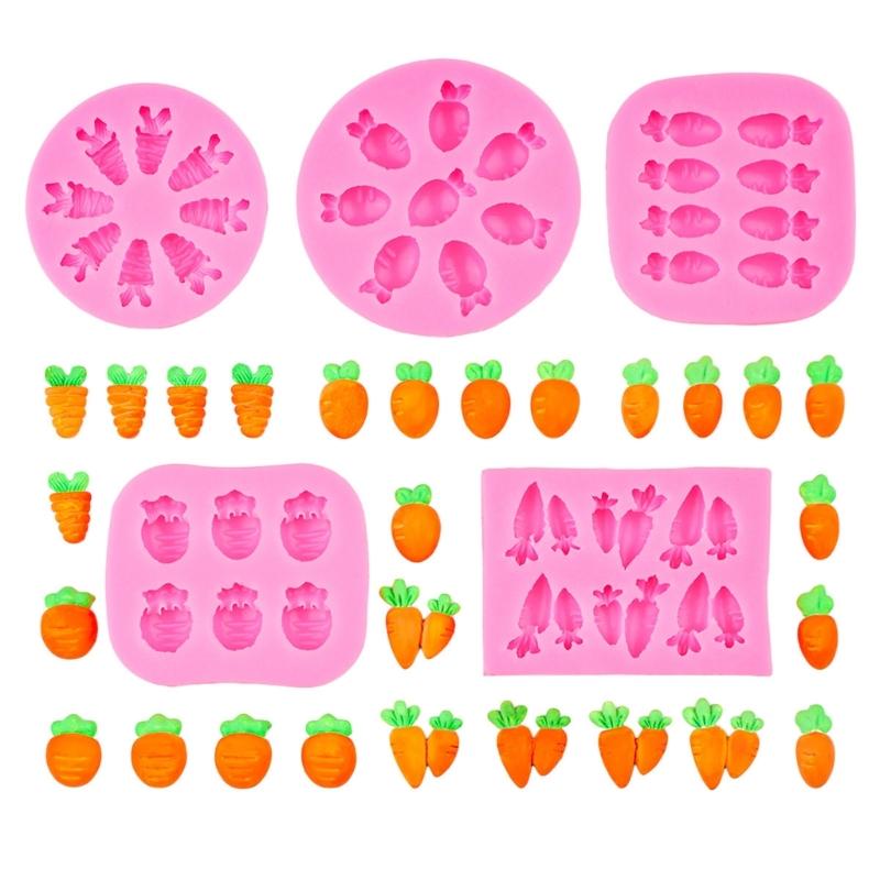 Fondant Molds Small Carrots Molds Chocolate Silicone Moulds Cake Molds DIY Baking Molds for Fondant Decoration