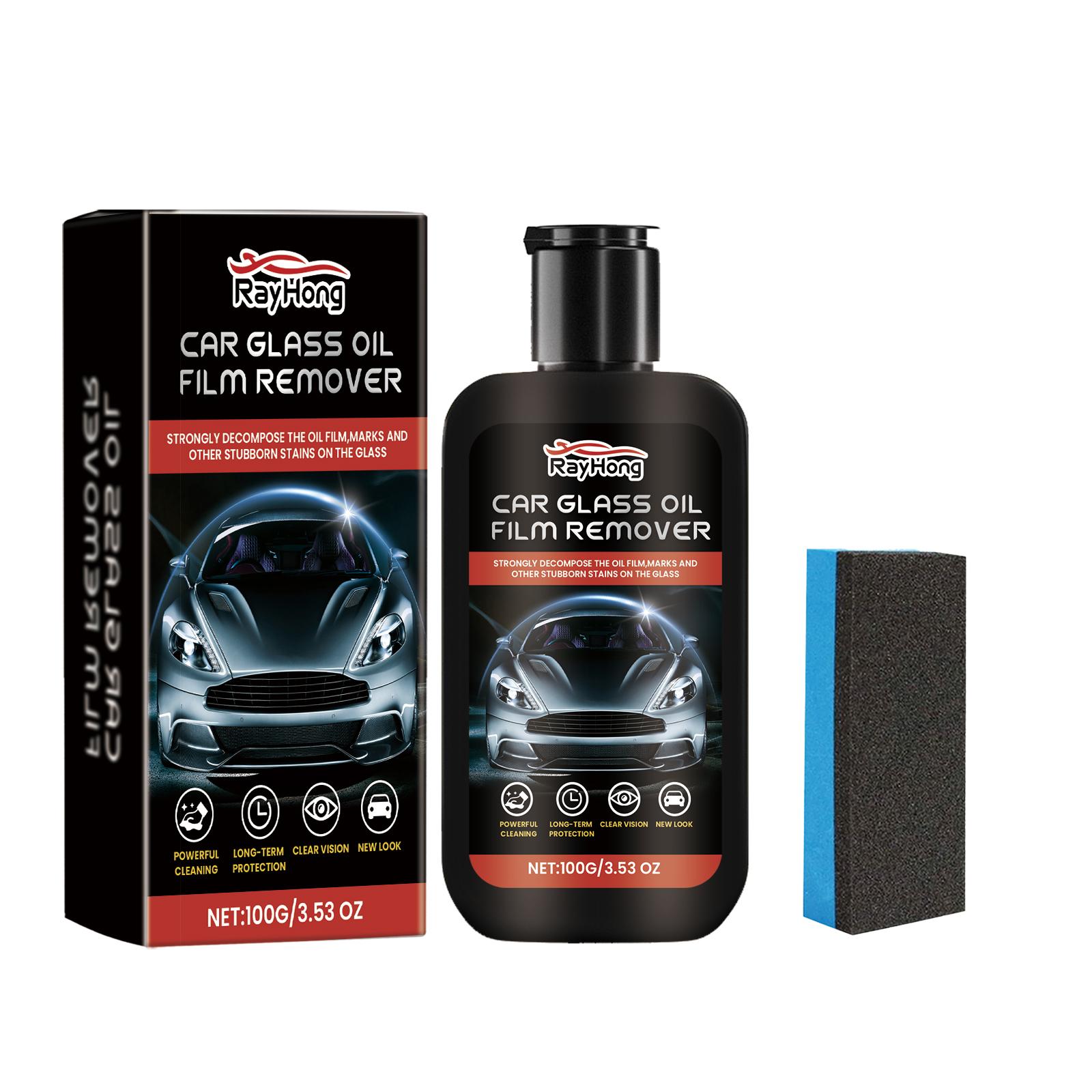 Car Glass Oil Film Cleaner Glass Car Window Stain Remover Deep Cleaning Without Damaging Glass Quickly Cleans Removes Oil Film