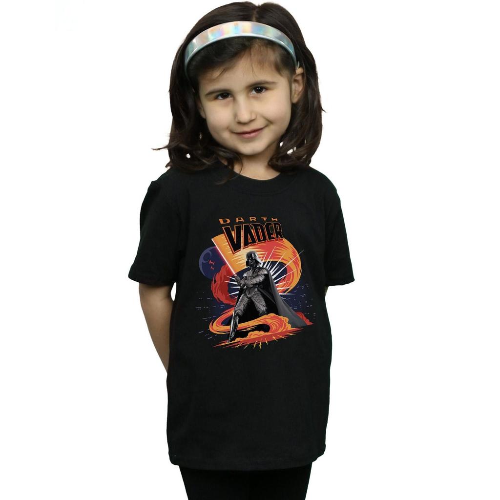 Star Wars Girls Darth Vader Swirling Fury Cotton T-Shirt