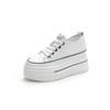 8 Inner Height Increase Casual Women's Shoes Autumn New Small Muffin Platform White Shoes Leather Small Size Board Shoes