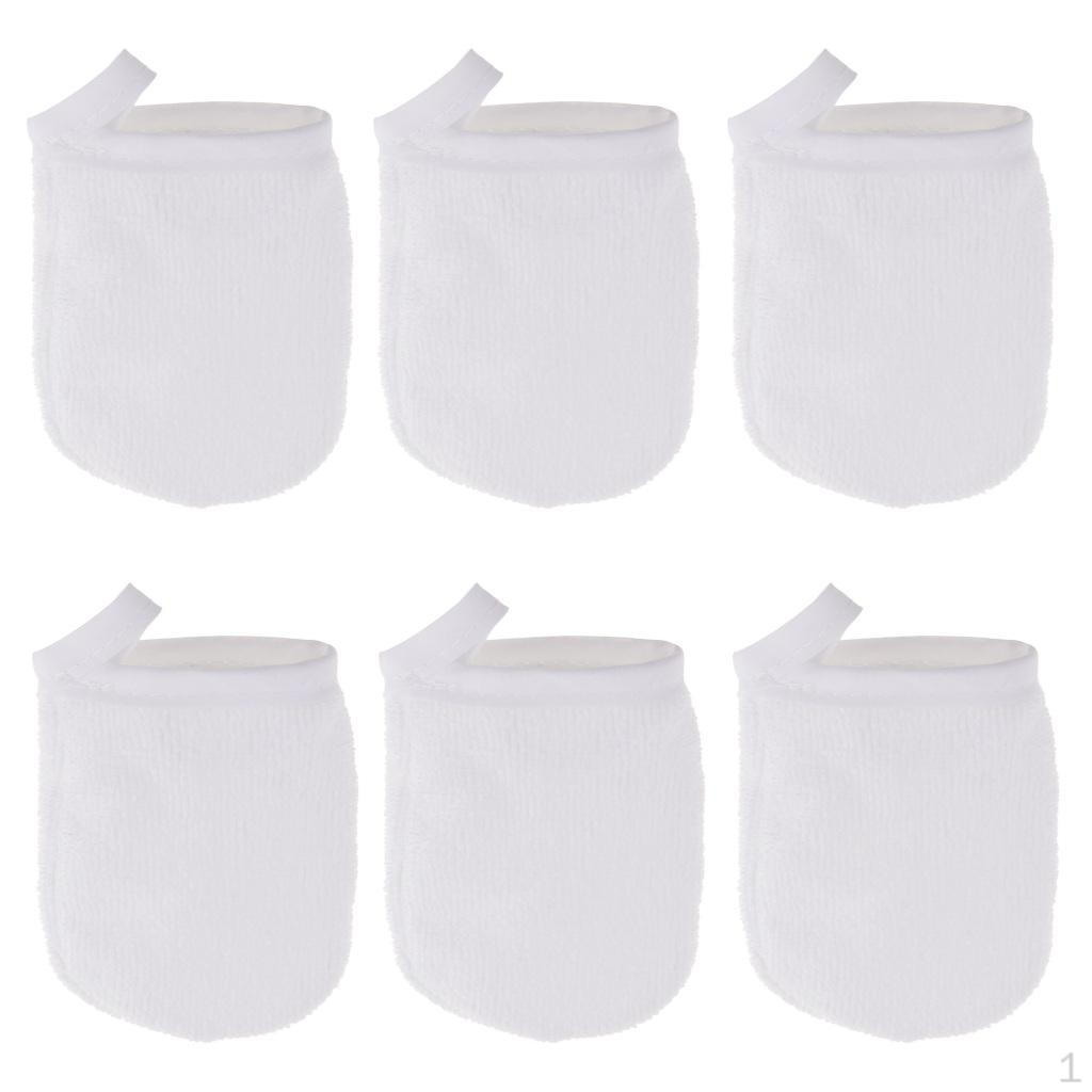 

6pcs Soft Microfiber Care Cleansing Gloves Makeup Remover Cloth Pad Reusable